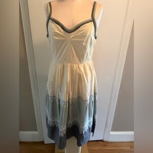 BCBG Cream and dusty blue Women's sundress